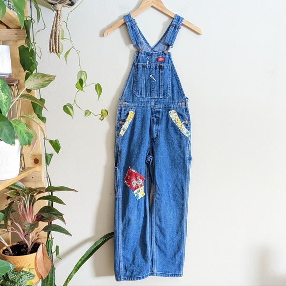 Dickies | Kids | Patched Denim Overalls - Picture 1 of 12